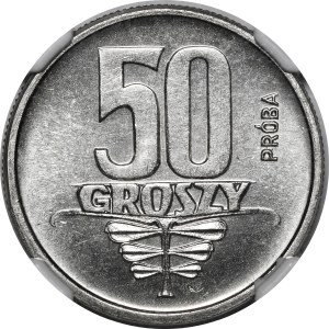PRÓBA NIKIEL 50 groszy 1958 Wstęgi