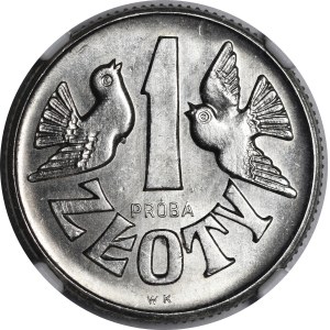 PRÓBA NIKIEL 1 złoty 1958 Dwa gołąbki