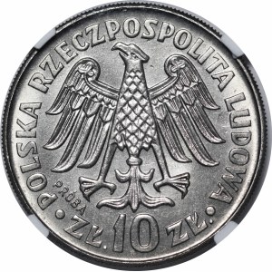 PRÓBA NIKIEL 10 złotych 1964 Kazimierz Wielki - wklęsły