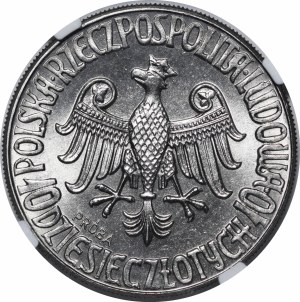 SAMPLE NIKIEL 10 gold 1964 Casimir the Great - crowned eagle