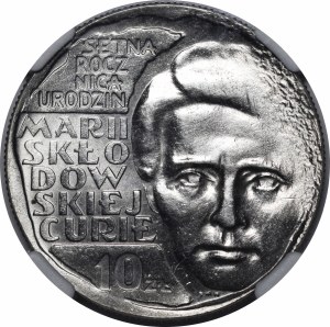 SAMPLE Nickel 10 gold 1967 Marie Skłodowska-Curie, head straight ahead