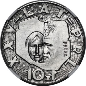 SAMPLE NIKIEL 10 zloty 1969 XXV Years of the People's Republic of Poland