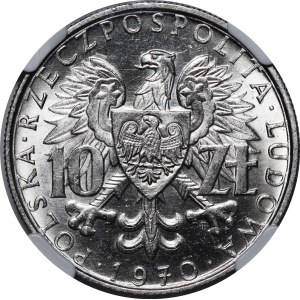 PRÓBA NIKIEL 10 złotych 1970 Byliśmy-Jesteśmy-Będziemy