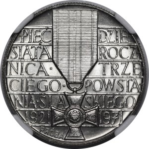 PRÓBA NIKIEL 10 złotych 1971 Powstanie Sląskie - Napisy / Orzeł stylizowany