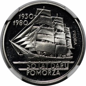 SAMPLE NIKIEL 20 gold 1980 50 Years of the Gift of Pomerania - inscription in section