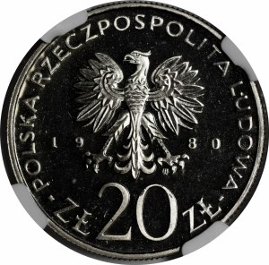 SAMPLE NIKIEL 20 zloty 1980 1905 - Lodz
