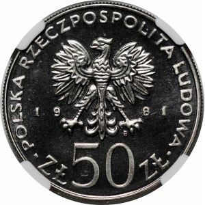 PRÓBA NIKIEL 50 złotych 1981 Władysław I Herman