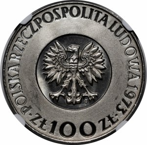 SAMPLE Nickel 100 gold 1973 Nicolaus Copernicus - head, hair does not touch the rim