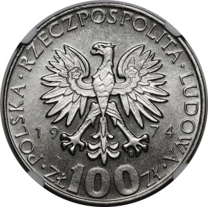 SAMPLE nickel 100 gold 1974 Maria Skłodowska-Curie, head right
