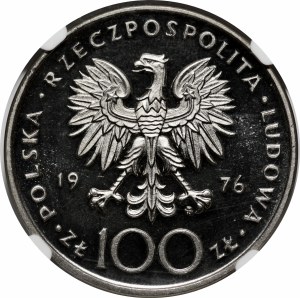 SAMPLE NIKIEL 100 gold 1976 Casimir Pulaski - head left
