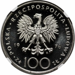 SAMPLE NIKIEL 100 gold 1976 Casimir Pulaski - head right