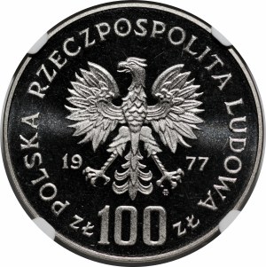 PROSPECT NIKIEL 100 zlotys 1977 Henryk Sienkiewicz - inscription in full circle