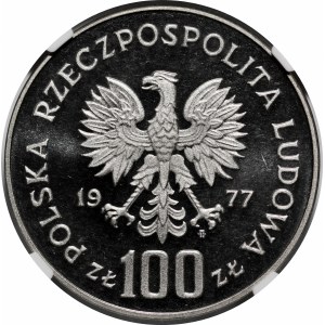 PRÓBA NIKIEL 100 złotych 1977 Zamek Królewski Na Wawelu - fragment zamku