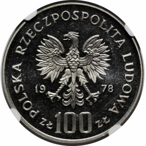 PRÓBA NIKIEL 100 złotych 1978 Adam Mickiewicz - głowa w lewo bez loka