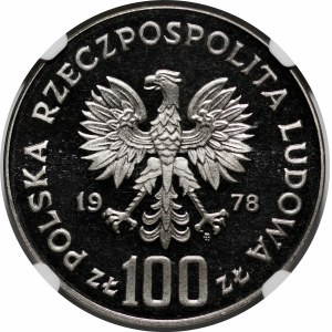 PRÓBA NIKIEL 100 złotych 1978 Adam Mickiewicz - głowa w lewo z lokiem