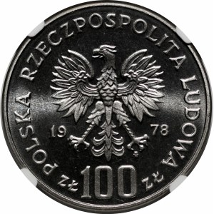 PRÓBA NIKIEL 100 złotych 1978 Janusz Korczak - głowa w prawo