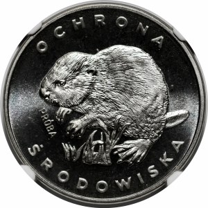 SAMPLE NIKIEL 100 PLN 1978 Environmental Protection - Beaver on the Grass