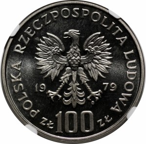 NIKIEL 100 zlotys 1979 Henryk Wieniawski - head interrupts the inscription in the rim