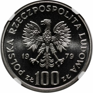 PRÓBA NIKIEL 100 złotych 1979 Henryk Wieniawski - napis w pełnym otoku