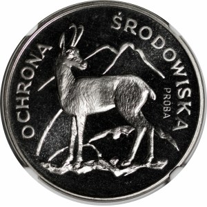PRÓBA NIKIEL 100 złotych 1979 Ochrona Środowiska - Kozica na trawie