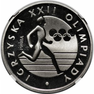 PRÓBA NIKIEL 100 złotych 1980 Olimpiada - biegacz na bieżni