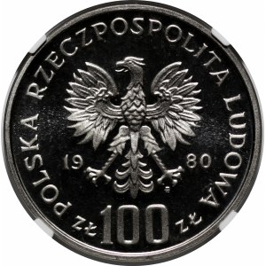 PRÓBA NIKIEL 100 złotych 1980 Olimpiada - biegacz na bieżni