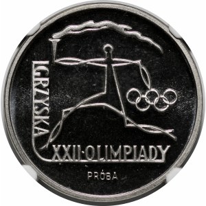 PRÓBA NIKIEL 100 złotych 1980 Olimpiada - biegacz z pochodnią
