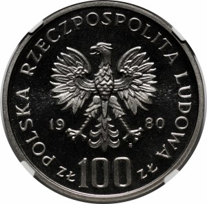 SAMPLE NIKIEL 100 gold 1980 Jan Kochanowski - bust without arms