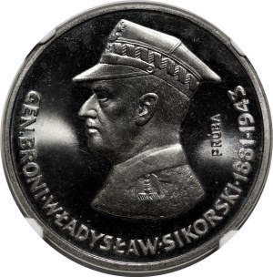 SAMPLE NIKIEL 100 zlotys 1981 Wladyslaw Sikorski - head left