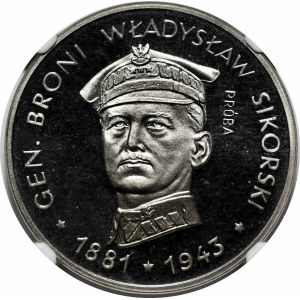PRÓBA NIKIEL 100 złotych 1981 Władysław Sikorski - głowa na wprost