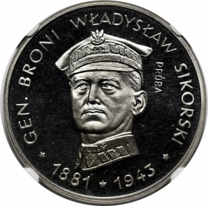 SAMPLE NIKIEL 100 zlotys 1981 Wladyslaw Sikorski - head straight ahead