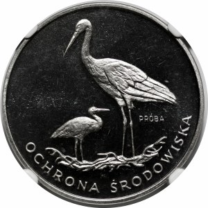 SAMPLE NIKIEL 100 PLN 1982 Environmental Protection - Storks