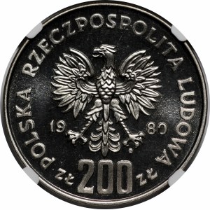 PRÓBA NIKIEL 200 złotych 1980 Kazimierz I Odnowiciel - półpostać