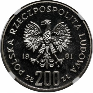 PRÓBA NIKIEL 200 złotych 1981 Władysław I Herman - głowa