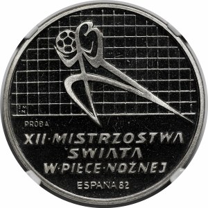 PRÓBA NIKIEL 200 złotych 1982 XII MŚ w PN - bramkarz w lewo