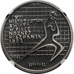PRÓBA NIKIEL 200 złotych 1982 XII MŚ w PN - bramkarz w prawo, w dołu napis Espana