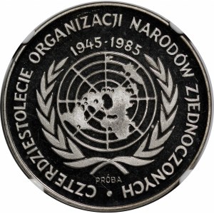 PRÓBA NIKIEL 500 złotych 1985 40 Lat ONZ