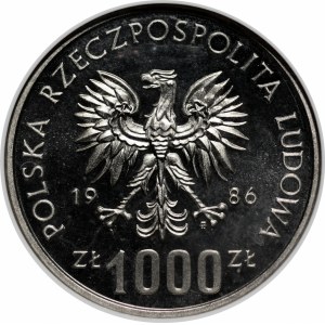 PRÓBA NIKIEL 1000 złotych 1986 MŚ w PN - Meksyk 86