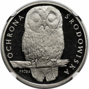 SAMPLE NIKIEL 1000 PLN 1986 Environmental Protection - Owl.
