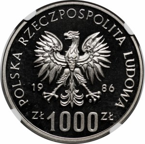 SAMPLE NIKIEL 1000 PLN 1986 Environmental Protection - Owl.