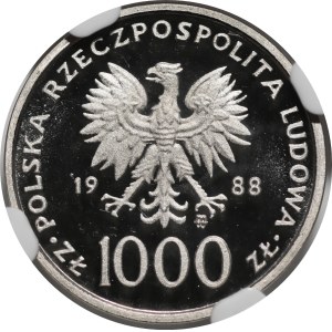 PRÓBA NIKIEL 1000 złotych 1988 Jan Paweł II - X Lat Pontyfikatu