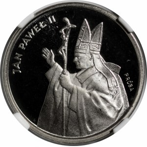 PRÓBA NIKIEL 2000 złotych 1987 Jan Paweł II - popiersie z krzyżem