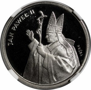 SAMPLE NIKIEL 2000 gold 1987 John Paul II - bust with cross