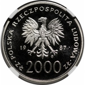 PRÓBA NIKIEL 2000 złotych 1987 Jan Paweł II - popiersie z krzyżem