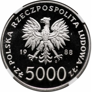 PRÓBA NIKIEL 5000 złotych 1988 Jan Paweł II - X Lat Pontyfikatu