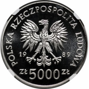 PRÓBA NIKIEL 5000 złotych 1989 Toruń - Mikołaj Kopernik