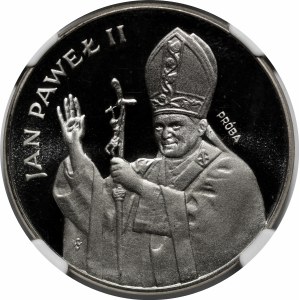 PRÓBA NIKIEL 10000 złotych 1987 Jan Paweł II - popiersie z krzyżem na wprost