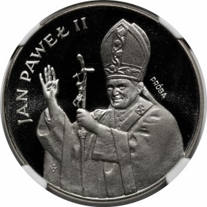 SAMPLE NIKIEL 10000 gold 1987 John Paul II - bust with cross in front