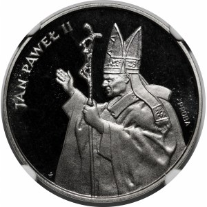 PRÓBA NIKIEL 10000 złotych 1987 Jan Paweł II - popiersie z krzyżem w lewo