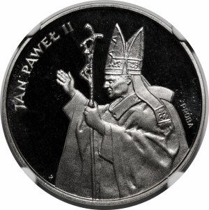 SAMPLE NIKIEL 10000 gold 1987 John Paul II - bust with cross to left